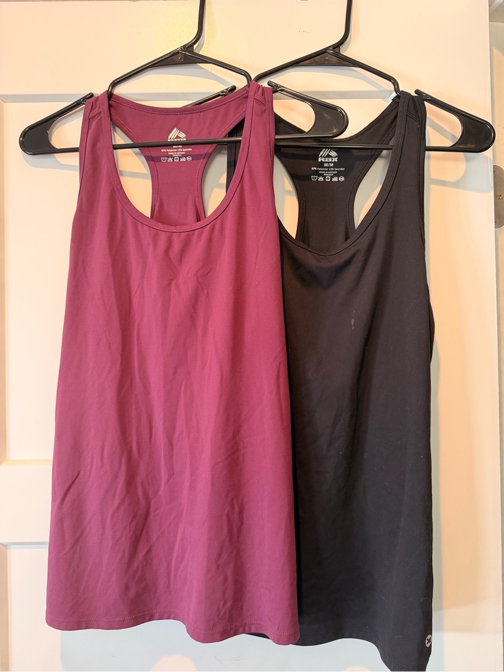 RBX Women’s Racerback Workout Tank Tops 2-Pack – Size M